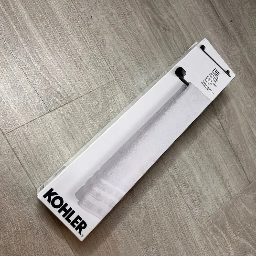 Kohler Rill 18 inch Matte Black Wall Towel Bar R28008-BL Lasting Finish